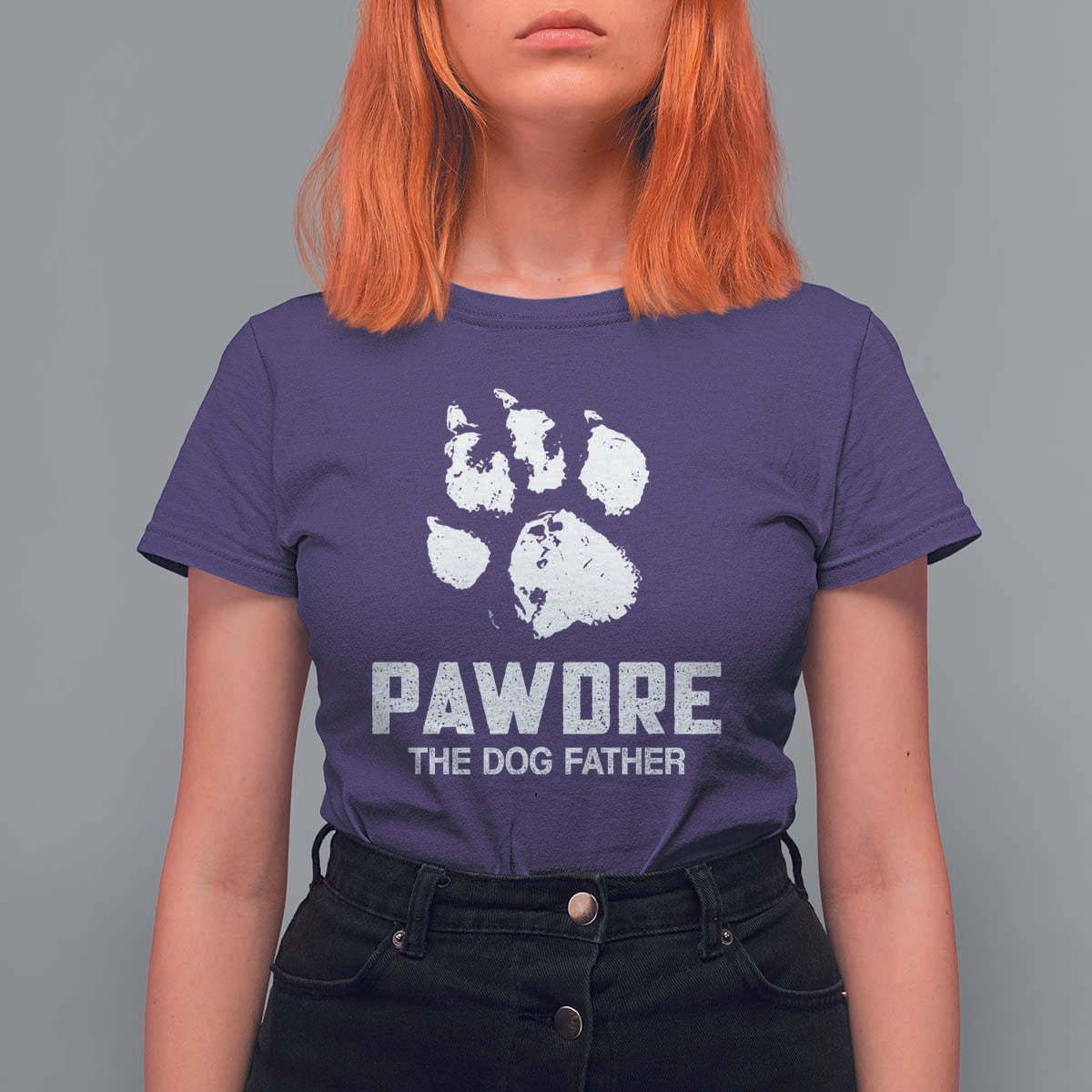Funny Pawdre The Dog Father T Shirt For Women Fur Dad Fathers Day Vintage Paw Prints