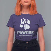 Funny Pawdre The Dog Father T Shirt For Women Fur Dad Fathers Day Vintage Paw Prints