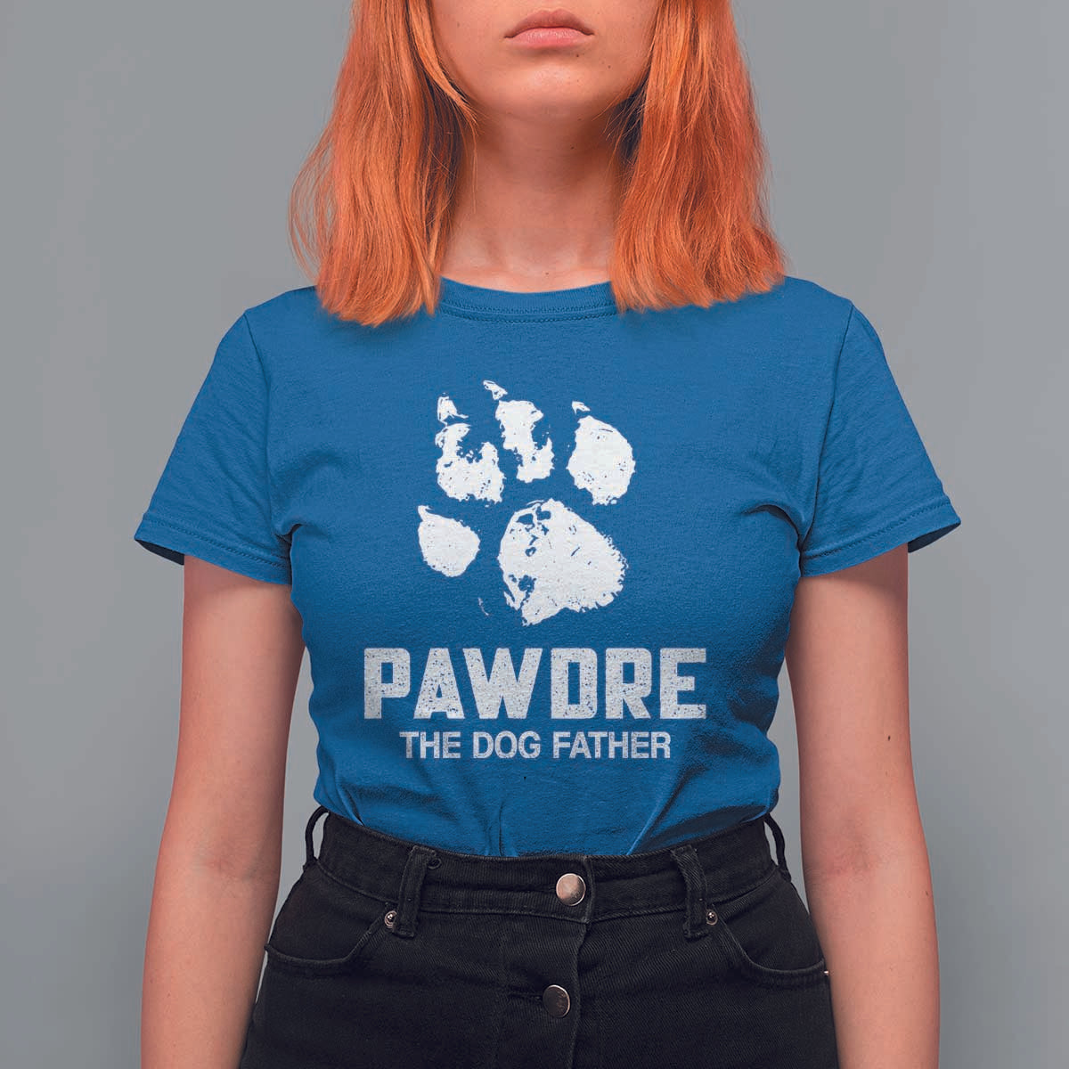 Funny Pawdre The Dog Father T Shirt For Women Fur Dad Fathers Day Vintage Paw Prints