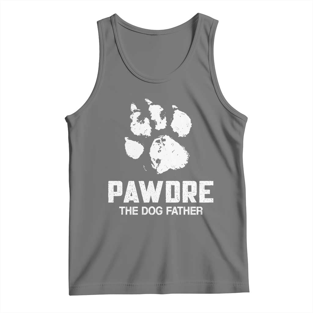 Funny Pawdre The Dog Father Tank Top Fur Dad Fathers Day Vintage Paw Prints