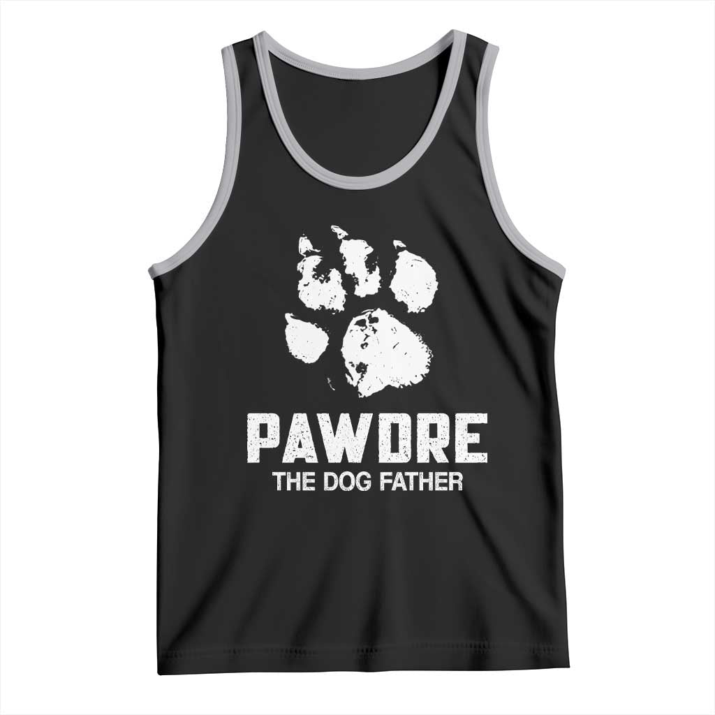 Funny Pawdre The Dog Father Tank Top Fur Dad Fathers Day Vintage Paw Prints