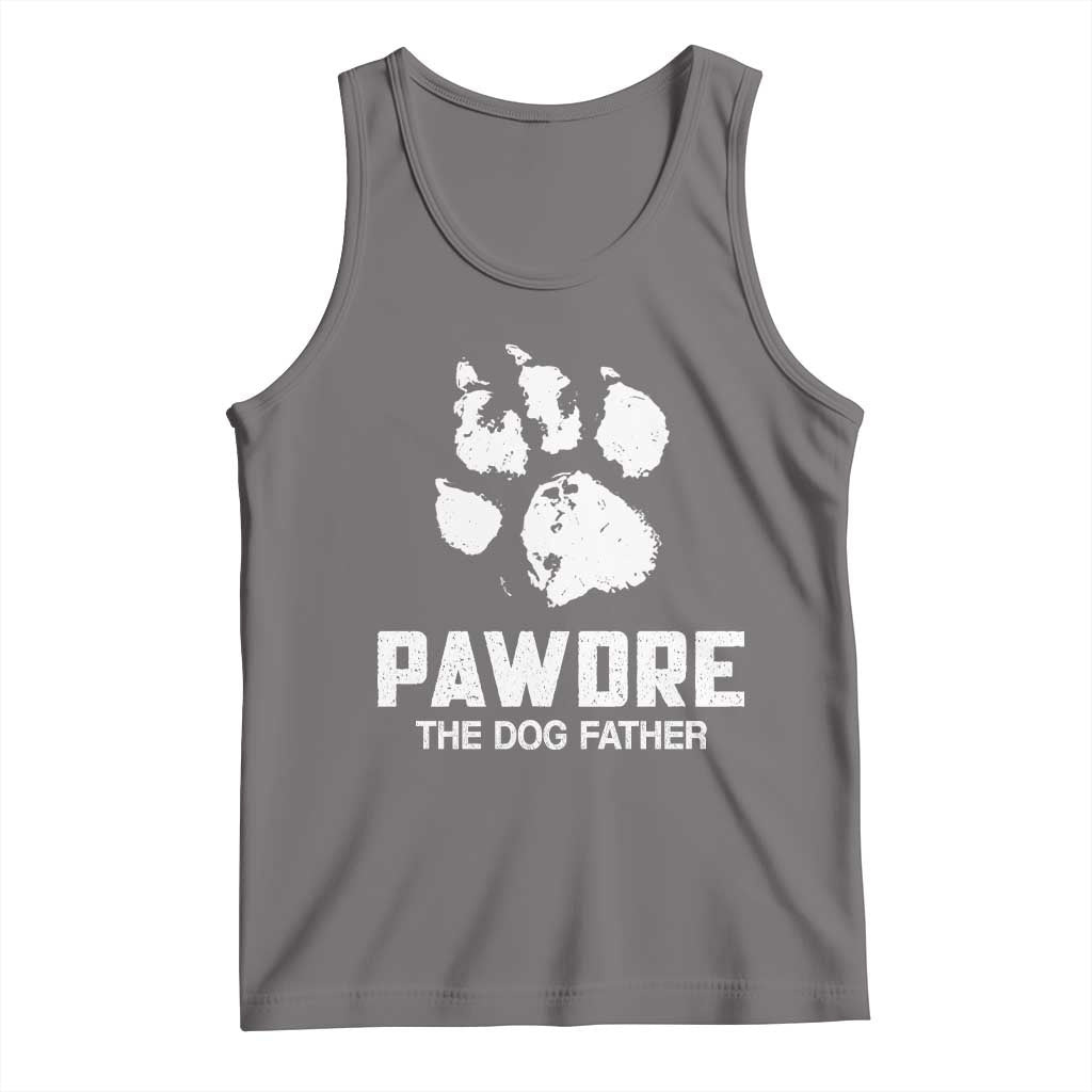 Funny Pawdre The Dog Father Tank Top Fur Dad Fathers Day Vintage Paw Prints