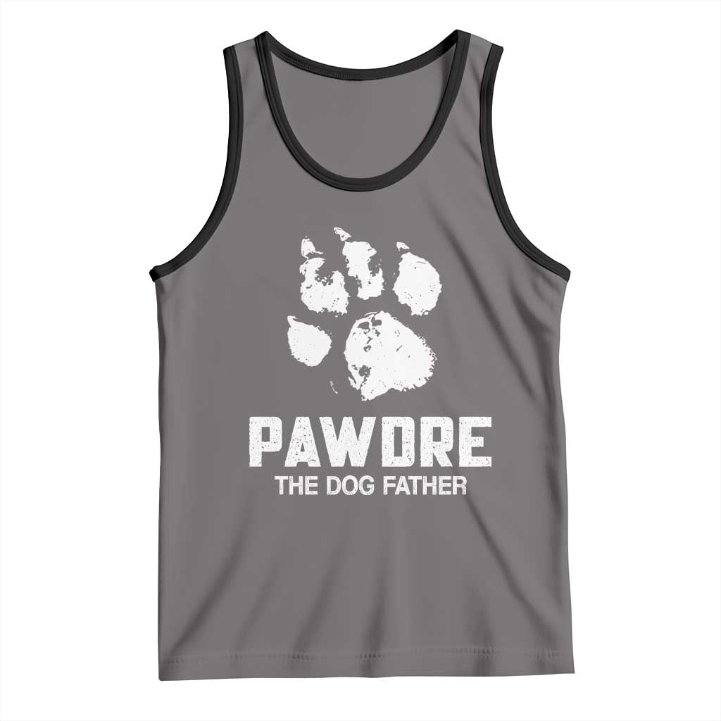 Funny Pawdre The Dog Father Tank Top Fur Dad Fathers Day Vintage Paw Prints