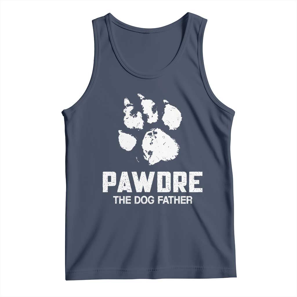 Funny Pawdre The Dog Father Tank Top Fur Dad Fathers Day Vintage Paw Prints