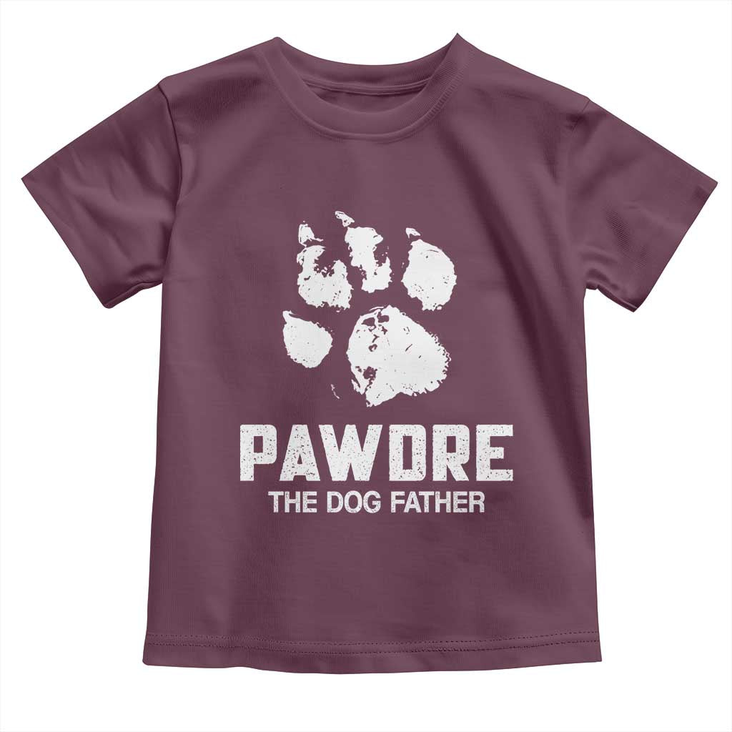 Funny Pawdre The Dog Father Toddler T Shirt Fur Dad Fathers Day Vintage Paw Prints