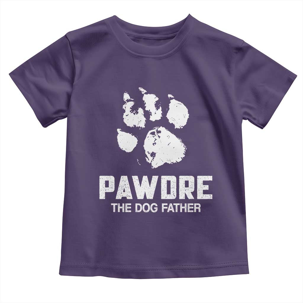 Funny Pawdre The Dog Father Toddler T Shirt Fur Dad Fathers Day Vintage Paw Prints