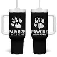 Funny Pawdre The Dog Father Tumbler With Handle Fur Dad Fathers Day Vintage Paw Prints