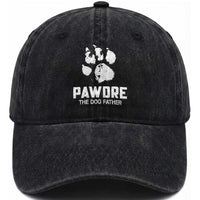 Funny Pawdre The Dog Father Washed Cotton Baseball Cap Fur Dad Fathers Day Vintage Paw Prints