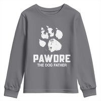 Funny Pawdre The Dog Father Youth Sweatshirt Fur Dad Fathers Day Vintage Paw Prints