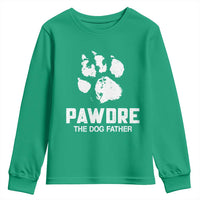 Funny Pawdre The Dog Father Youth Sweatshirt Fur Dad Fathers Day Vintage Paw Prints