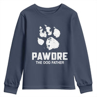 Funny Pawdre The Dog Father Youth Sweatshirt Fur Dad Fathers Day Vintage Paw Prints