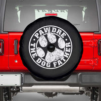 Funny Pawdre The Dog Father Spare Tire Cover Fur Dad Fathers Day Distressed Paw Prints - Wonder Print Shop