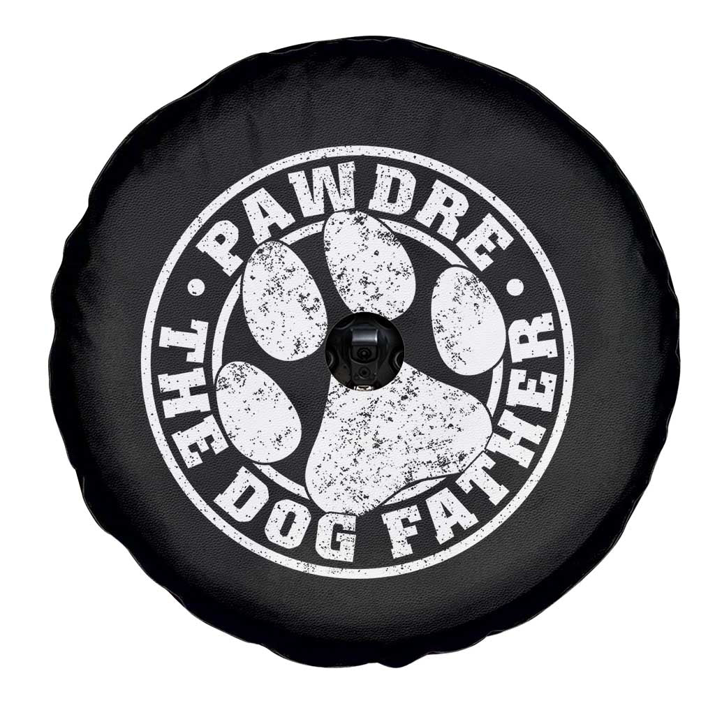 Funny Pawdre The Dog Father Spare Tire Cover Fur Dad Fathers Day Distressed Paw Prints - Wonder Print Shop