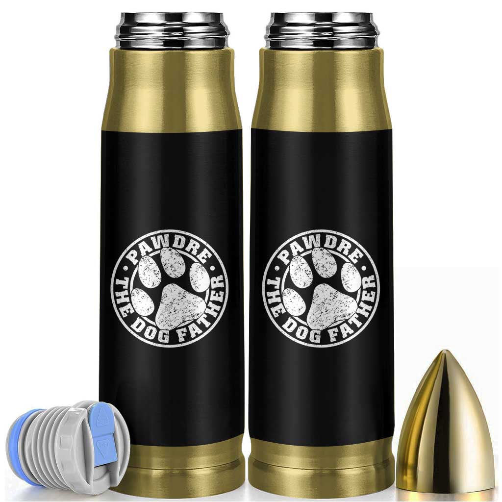 Funny Pawdre The Dog Father Bullet Tumbler Fur Dad Fathers Day Distressed Paw Prints - Wonder Print Shop