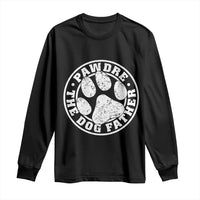 Funny Pawdre The Dog Father Long Sleeve Shirt Fur Dad Fathers Day Distressed Paw Prints - Wonder Print Shop