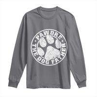 Funny Pawdre The Dog Father Long Sleeve Shirt Fur Dad Fathers Day Distressed Paw Prints - Wonder Print Shop