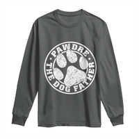 Funny Pawdre The Dog Father Long Sleeve Shirt Fur Dad Fathers Day Distressed Paw Prints - Wonder Print Shop