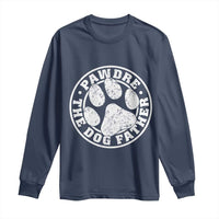 Funny Pawdre The Dog Father Long Sleeve Shirt Fur Dad Fathers Day Distressed Paw Prints - Wonder Print Shop