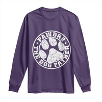 Funny Pawdre The Dog Father Long Sleeve Shirt Fur Dad Fathers Day Distressed Paw Prints - Wonder Print Shop
