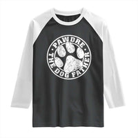 Funny Pawdre The Dog Father Raglan Shirt Fur Dad Fathers Day Distressed Paw Prints - Wonder Print Shop