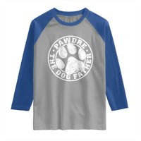 Funny Pawdre The Dog Father Raglan Shirt Fur Dad Fathers Day Distressed Paw Prints - Wonder Print Shop