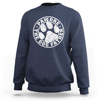 Funny Pawdre The Dog Father Sweatshirt Fur Dad Fathers Day Distressed Paw Prints - Wonder Print Shop