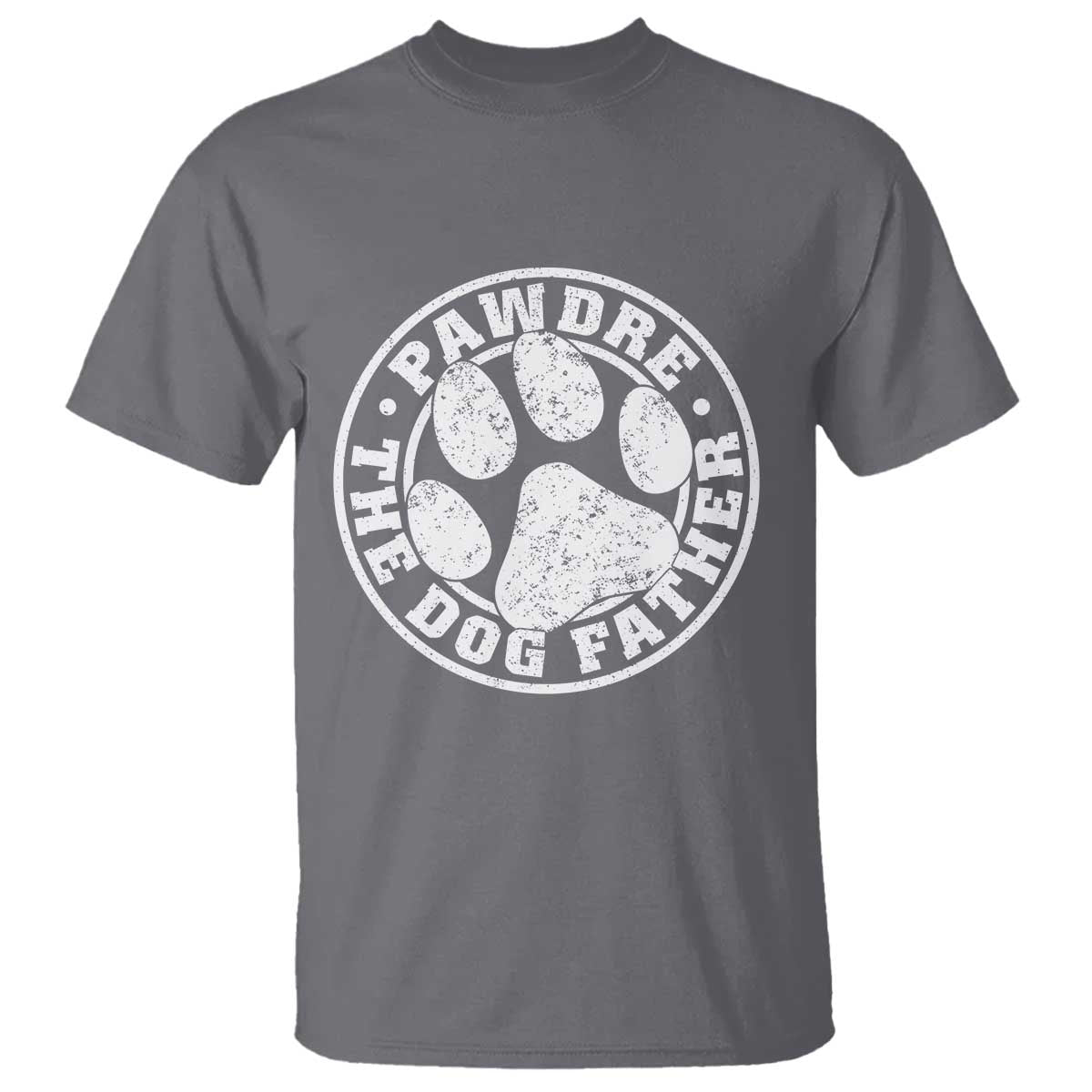 Funny Pawdre The Dog Father T Shirt Fur Dad Fathers Day Distressed Paw Prints - Wonder Print Shop