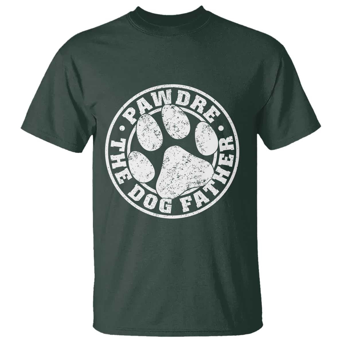 Funny Pawdre The Dog Father T Shirt Fur Dad Fathers Day Distressed Paw Prints - Wonder Print Shop