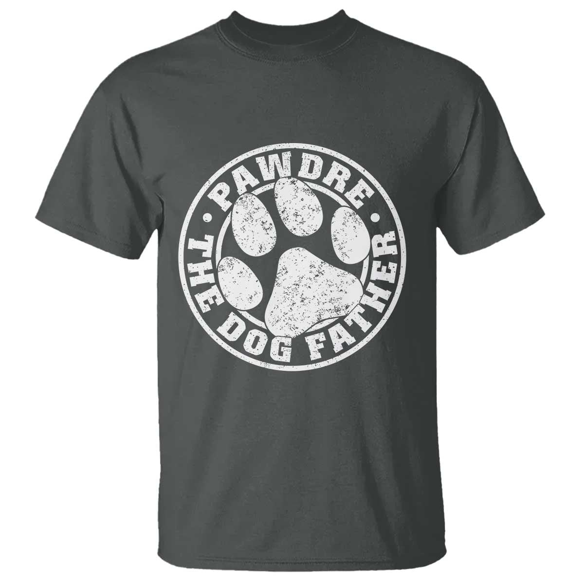 Funny Pawdre The Dog Father T Shirt Fur Dad Fathers Day Distressed Paw Prints - Wonder Print Shop
