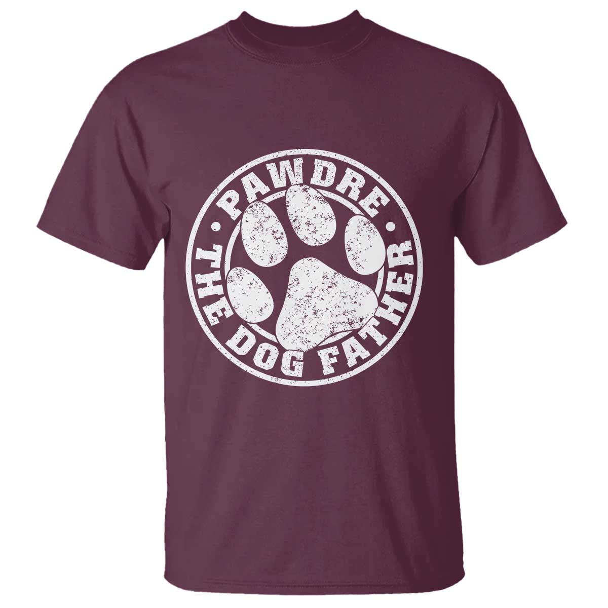 Funny Pawdre The Dog Father T Shirt Fur Dad Fathers Day Distressed Paw Prints - Wonder Print Shop