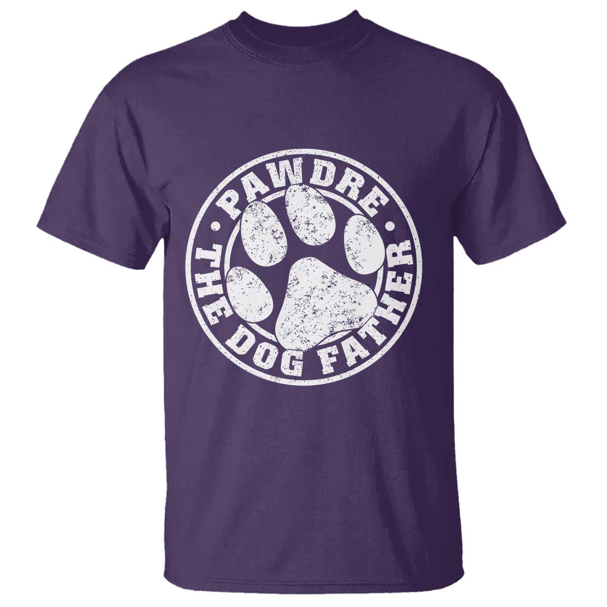 Funny Pawdre The Dog Father T Shirt Fur Dad Fathers Day Distressed Paw Prints - Wonder Print Shop