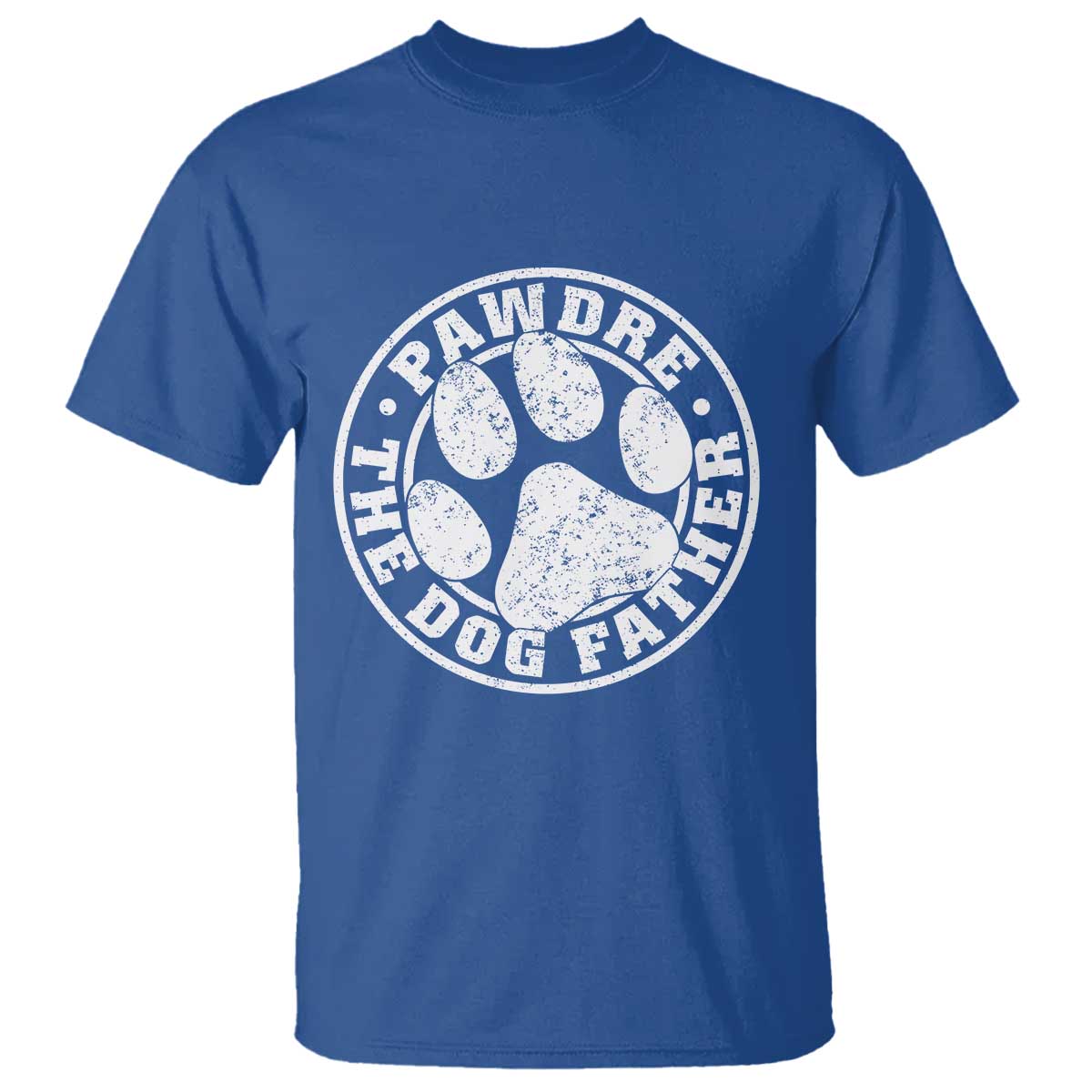 Funny Pawdre The Dog Father T Shirt Fur Dad Fathers Day Distressed Paw Prints - Wonder Print Shop
