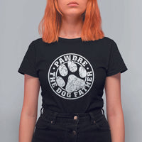 Funny Pawdre The Dog Father T Shirt For Women Fur Dad Fathers Day Distressed Paw Prints - Wonder Print Shop