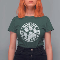 Funny Pawdre The Dog Father T Shirt For Women Fur Dad Fathers Day Distressed Paw Prints - Wonder Print Shop