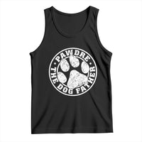Funny Pawdre The Dog Father Tank Top Fur Dad Fathers Day Distressed Paw Prints - Wonder Print Shop