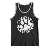 Funny Pawdre The Dog Father Tank Top Fur Dad Fathers Day Distressed Paw Prints - Wonder Print Shop