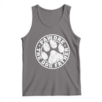 Funny Pawdre The Dog Father Tank Top Fur Dad Fathers Day Distressed Paw Prints - Wonder Print Shop