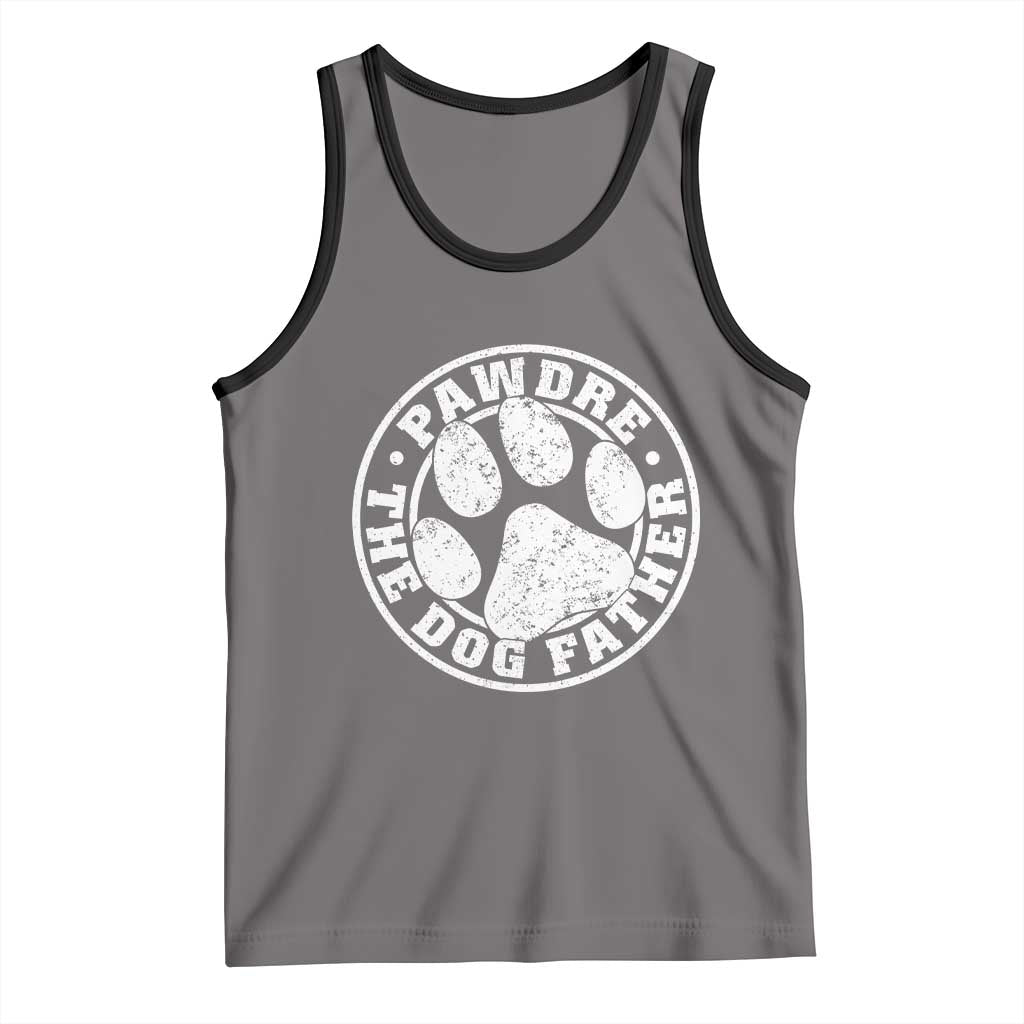 Funny Pawdre The Dog Father Tank Top Fur Dad Fathers Day Distressed Paw Prints - Wonder Print Shop