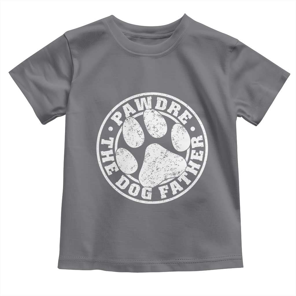 Funny Pawdre The Dog Father Toddler T Shirt Fur Dad Fathers Day Distressed Paw Prints - Wonder Print Shop
