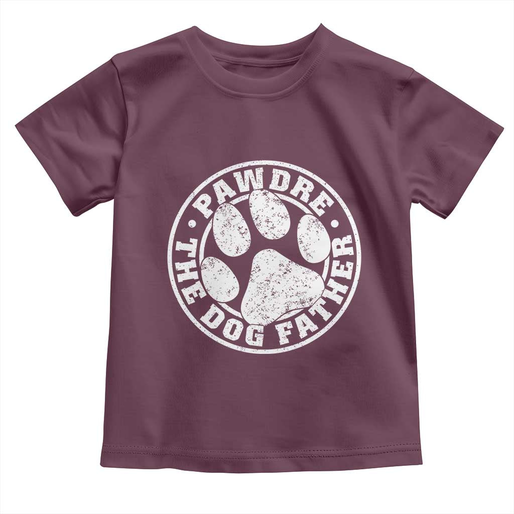 Funny Pawdre The Dog Father Toddler T Shirt Fur Dad Fathers Day Distressed Paw Prints - Wonder Print Shop