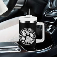 Funny Pawdre The Dog Father Tumbler With Handle Fur Dad Fathers Day Distressed Paw Prints - Wonder Print Shop