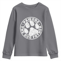 Funny Pawdre The Dog Father Youth Sweatshirt Fur Dad Fathers Day Distressed Paw Prints - Wonder Print Shop
