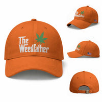 Funny The Weedfather Baseball Cap Marijuana Stoner Dad Fathers Day