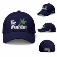 Funny The Weedfather Baseball Cap Marijuana Stoner Dad Fathers Day