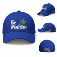 Funny The Weedfather Baseball Cap Marijuana Stoner Dad Fathers Day