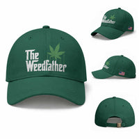 Funny The Weedfather Baseball Cap Marijuana Stoner Dad Fathers Day