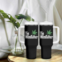 Funny The Weedfather Tumbler With Handle Marijuana Stoner Dad Fathers Day