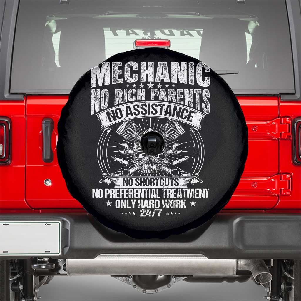 Funny Mechanic No Rich Parents No Assistance No Handouts Spare Tire Cover Car Mechanic Garage - Wonder Print Shop