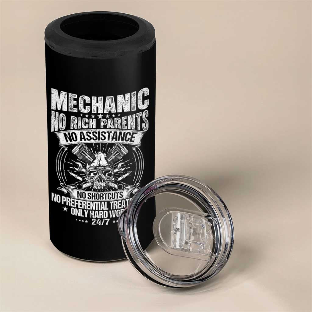 Funny Mechanic No Rich Parents No Assistance No Handouts 4 in 1 Can Cooler Tumbler Car Mechanic Garage - Wonder Print Shop