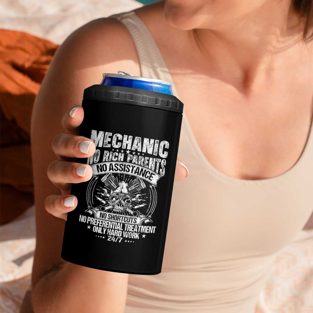Funny Mechanic No Rich Parents No Assistance No Handouts 4 in 1 Can Cooler Tumbler Car Mechanic Garage - Wonder Print Shop